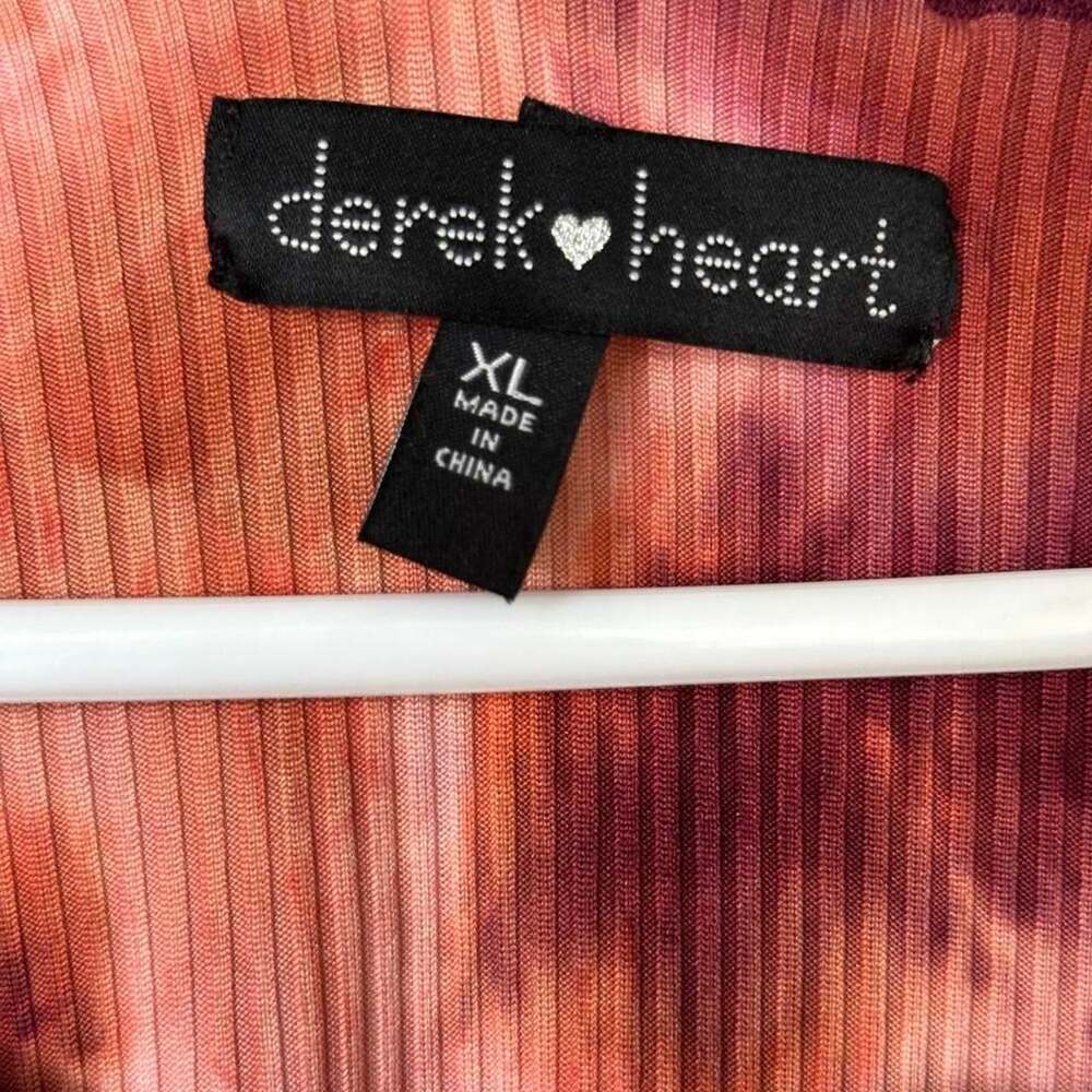 NWT Women’s XL Derek Heart Lettuce-Edged Long Sleeve Tie-Dye Multi Bodycon Dress - Picture 2 of 4